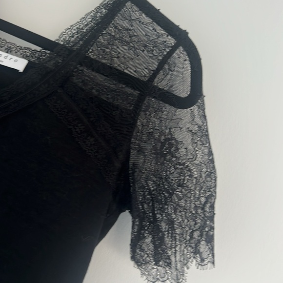 Sandro black lace top. - Picture 3 of 5